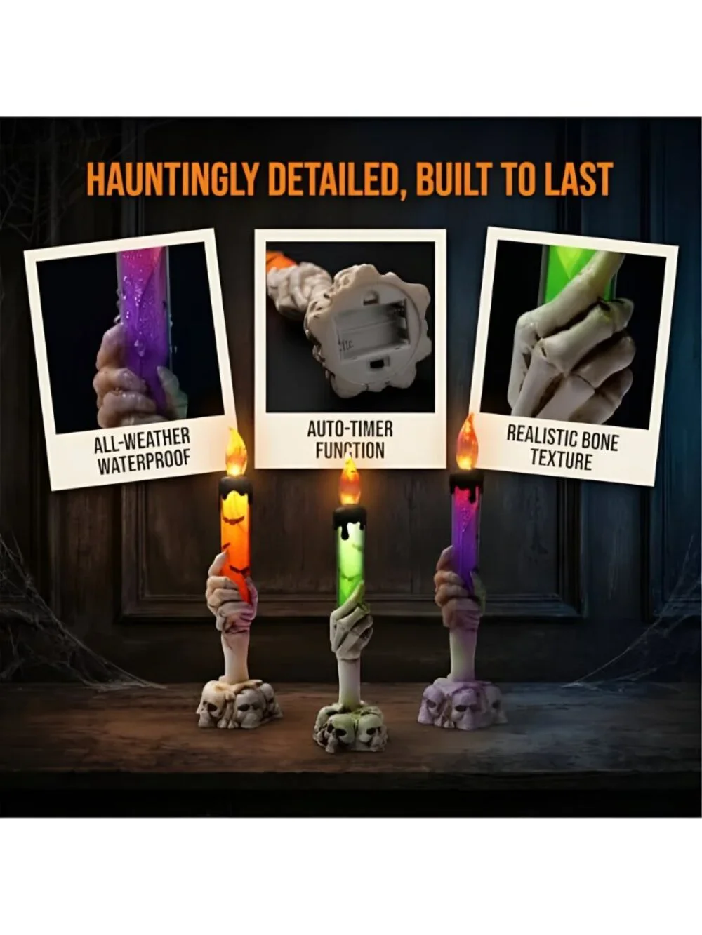 Halloween Flameless Candles, 6 Pack Waterproof LED, Indoor/Outdoor Decor